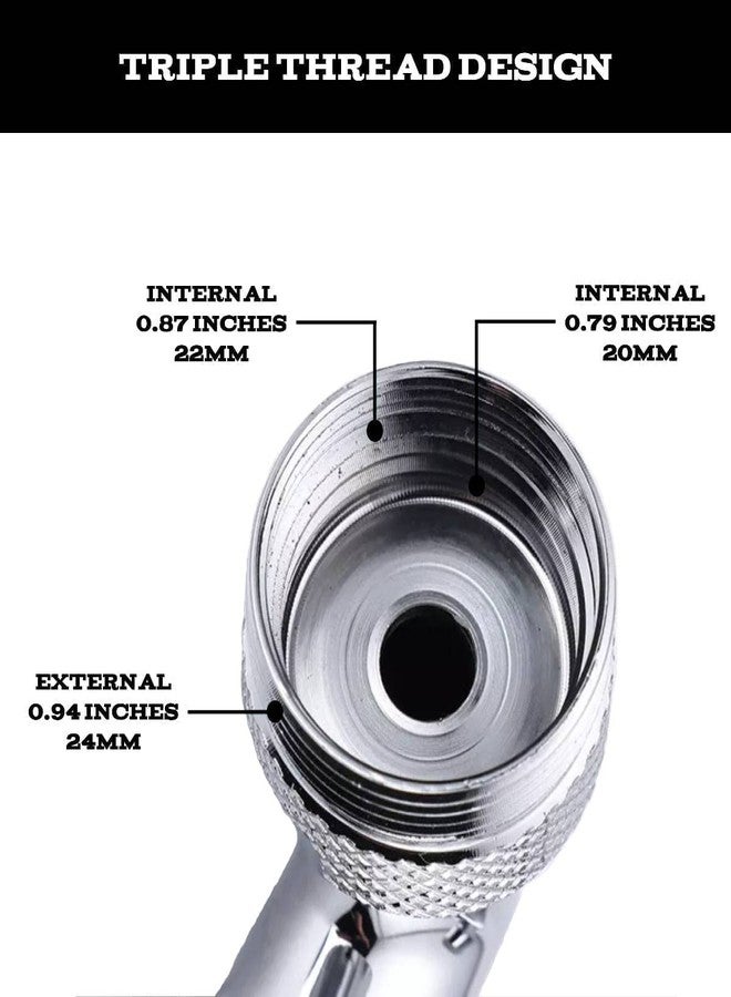 SHREESAMP 2 Gear Faucet Extender Aerator 1080 with Installation Accessories Solid Stainless Steel Dual Function for Kitchen Sink Rotatable Multi Functional Tap Filter for Bathroom (Stainless Steel) - Image 5